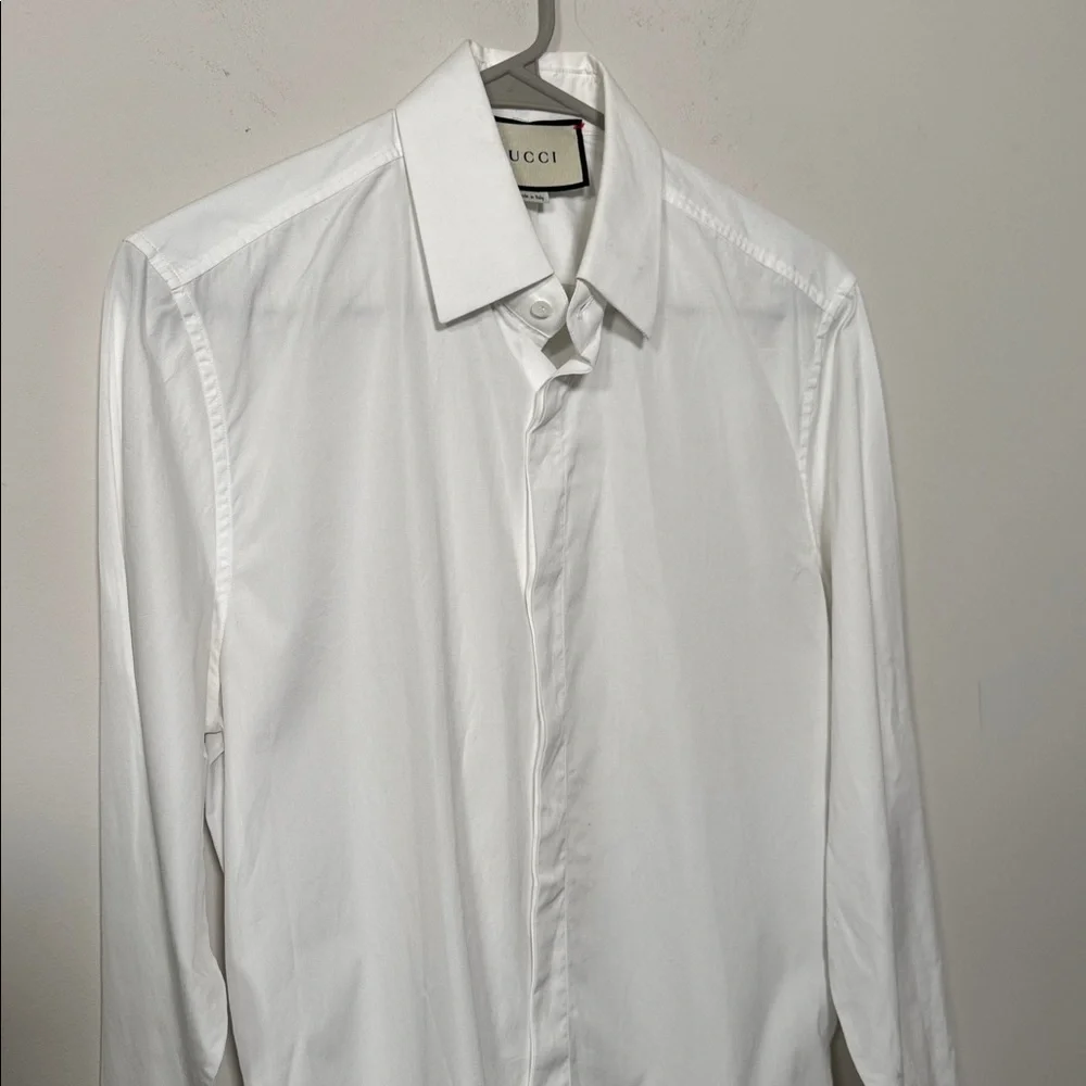 GUCCI Men’s Cotton White Button Down Shirt - 40 / 15 3/4